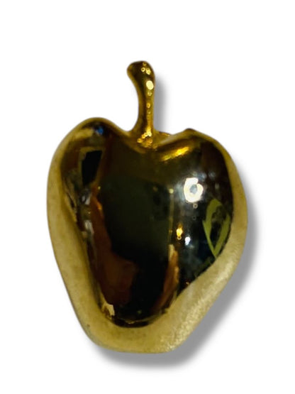 Vintage Signed Jubilee Domed Apple Lapel Pin .9" Goldtone