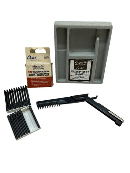 Oster Wilkinson Sword Hairstylist Razor Model 928-66 Salon Barber with Replacement Blades