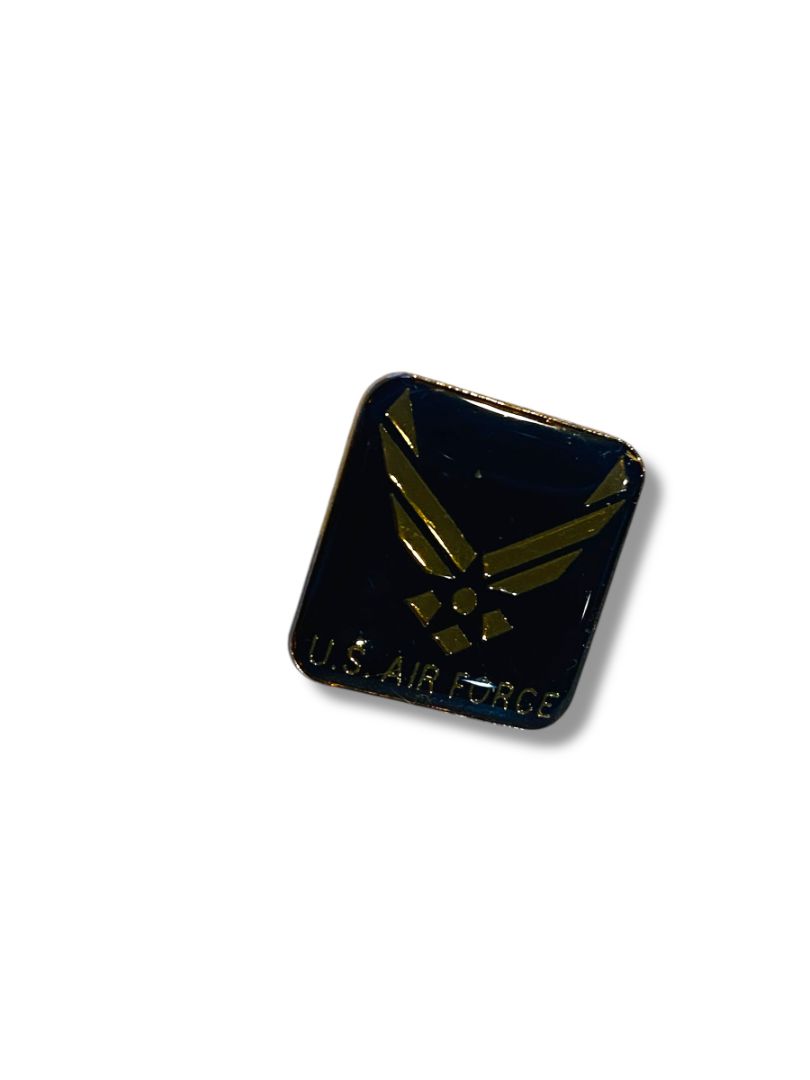 Vintage US Air Force Blue Goldtone Lapel Pin Square .75"