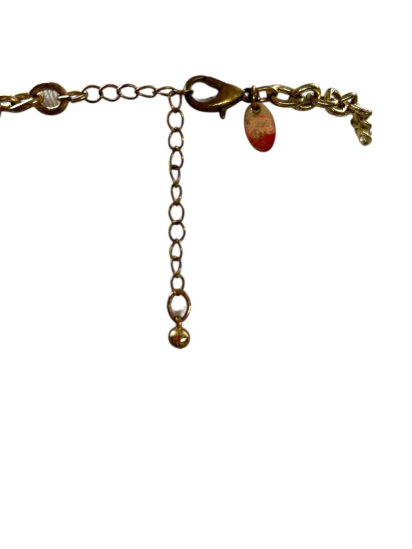 Charming Charlie Statement Tiered Necklace Goldtone Teal Turquoise Color