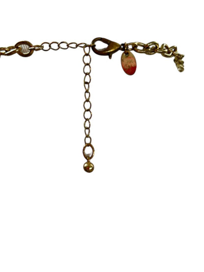 Charming Charlie Statement Tiered Necklace Goldtone Teal Turquoise Color