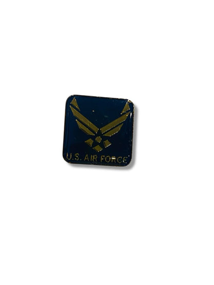 Vintage US Air Force Blue Goldtone Lapel Pin Square .75"