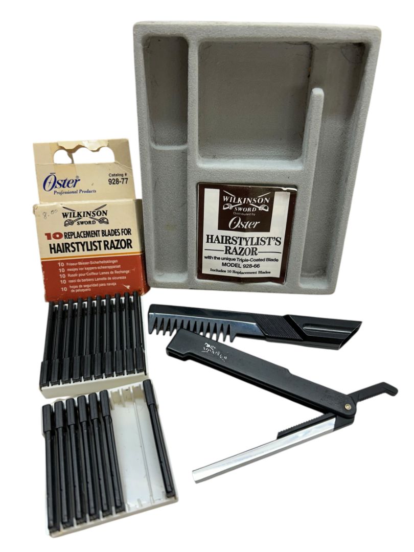 Oster Wilkinson Sword Hairstylist Razor Model 928-66 Salon Barber with Replacement Blades
