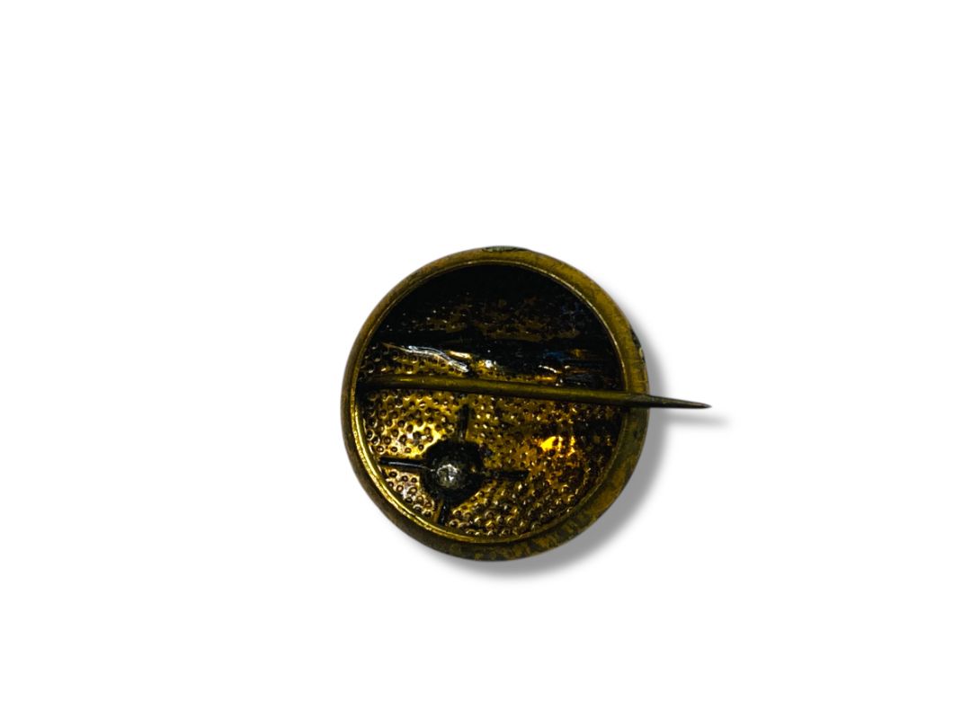 Vintage Rocket Spaceship Spacecraft Missile Launching Sputnik Brass Tone .5" Pin
