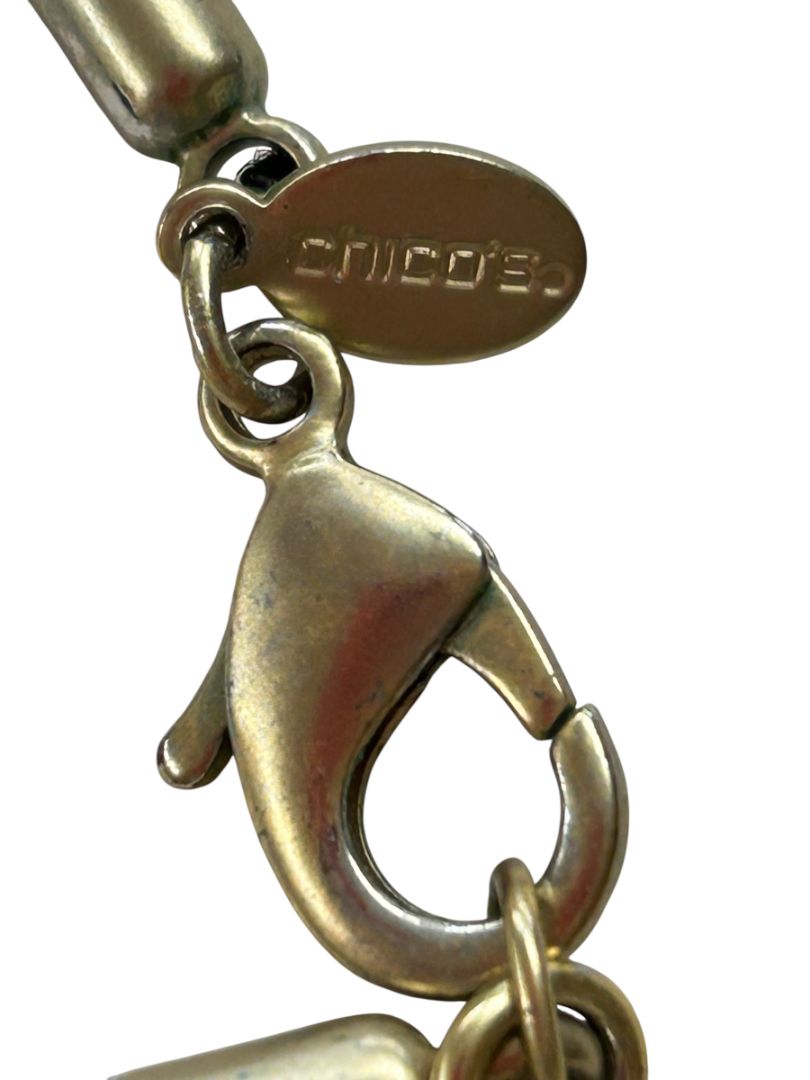 Chicos Statement Long Chunky Artsy Boho Necklace 40"+4"Extender