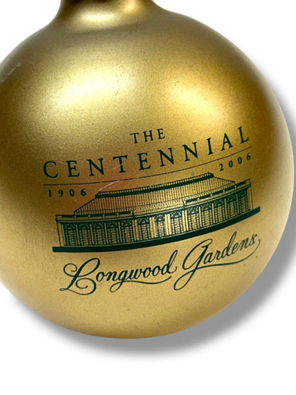 2006 Longwood Gardens Gold Glass Ball Ornament Centennial 2.6" Diameter