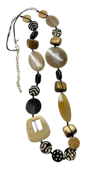 Chicos Statement Long Chunky Artsy Boho Necklace 40"+4"Extender