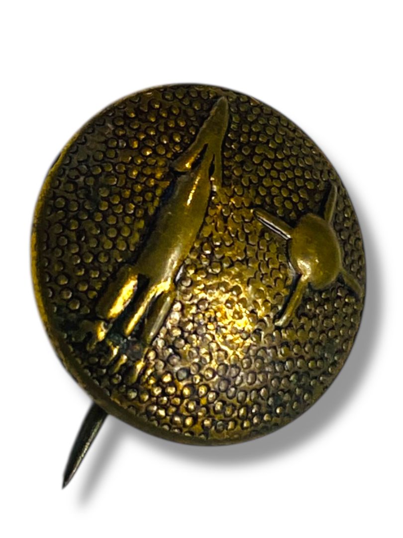 Vintage Rocket Spaceship Spacecraft Missile Launching Sputnik Brass Tone .5" Pin