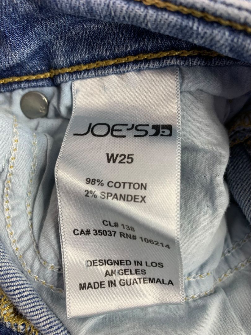 Size 25 Joe's Jeans Womens Distressed Stretch Jeans Raw Hem 28" Inseam