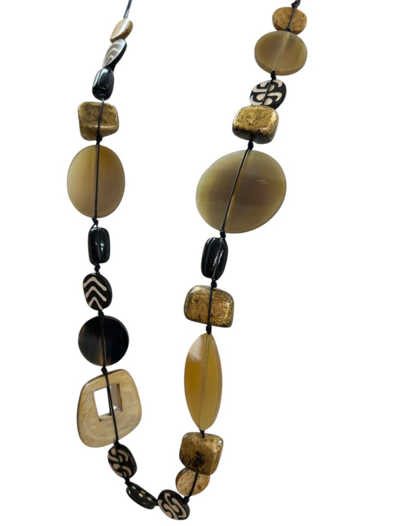 Chicos Statement Long Chunky Artsy Boho Necklace 40"+4"Extender