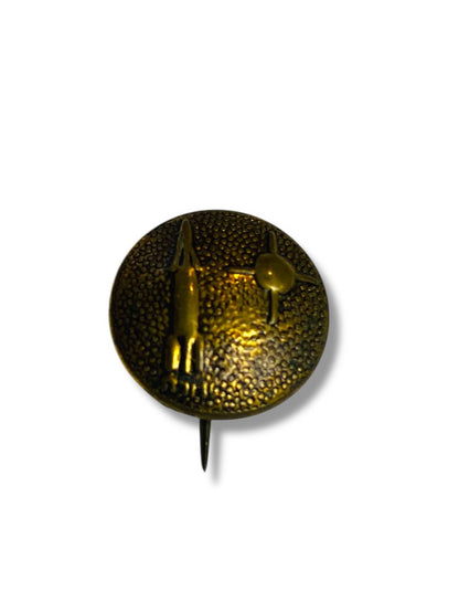 Vintage Rocket Spaceship Spacecraft Missile Launching Sputnik Brass Tone .5" Pin
