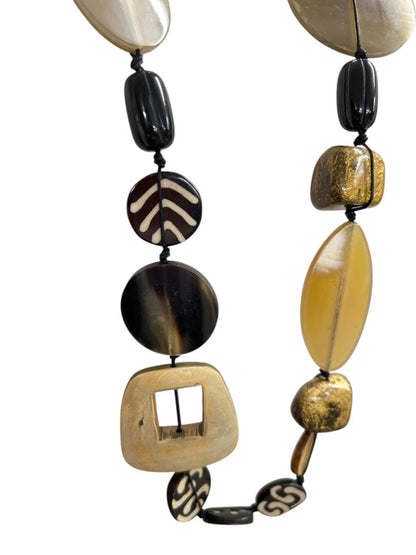 Chicos Statement Long Chunky Artsy Boho Necklace 40"+4"Extender