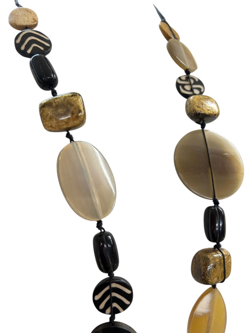 Chicos Statement Long Chunky Artsy Boho Necklace 40"+4"Extender