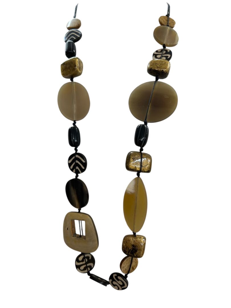 Chicos Statement Long Chunky Artsy Boho Necklace 40"+4"Extender