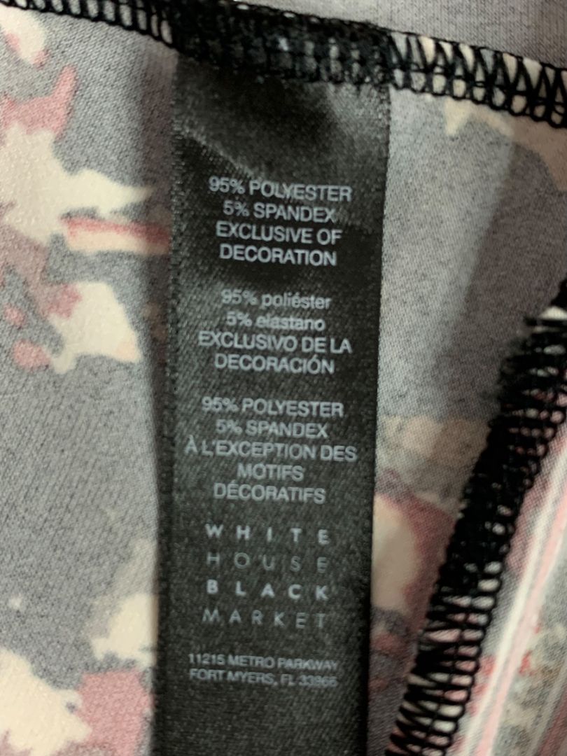 Small White House Black Market Womens Sleeveless Blouse Rose Print Shirt