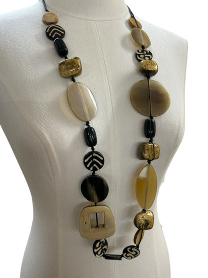 Chicos Statement Long Chunky Artsy Boho Necklace 40"+4"Extender