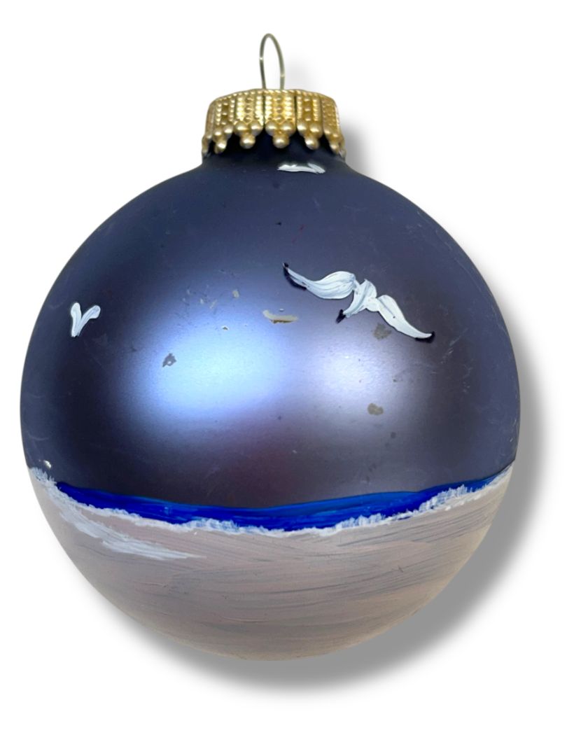 Painted Glass Holiday Ornament Barnegat Lighthouse Christmas Tree 2.6"