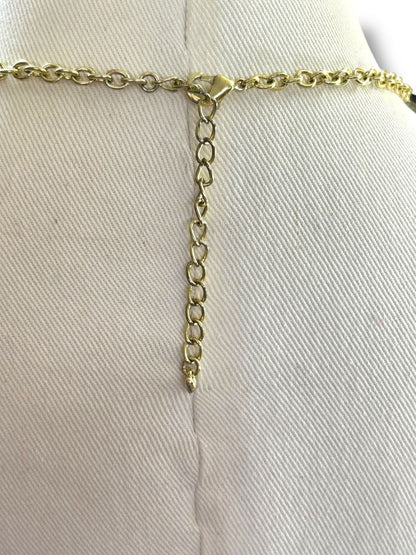 Goldtone Necklace Round Smoky Beads Lays Flat 21"