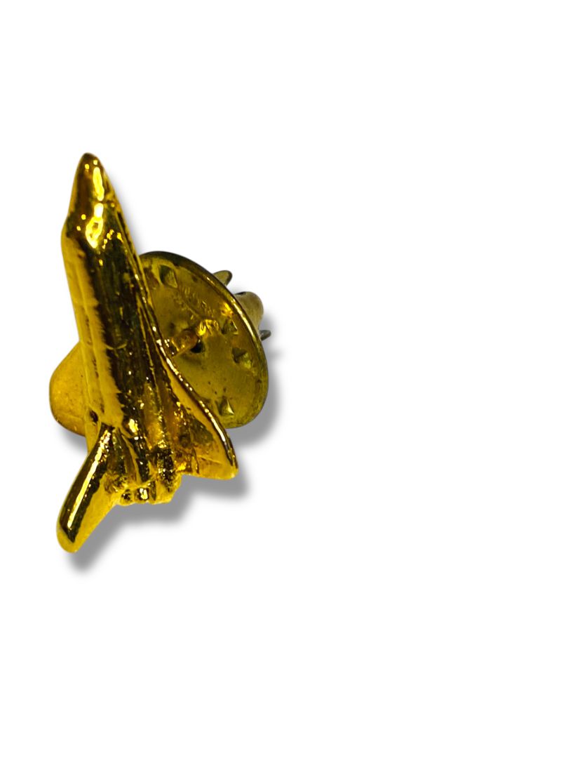 Vintage Goldtone Space Shuttle Lapel Pin .9" Orbiter