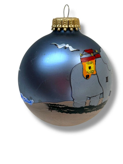 Lucy the Elephant Holiday Painted Glass Ball Ornament 2.6" New Jersey