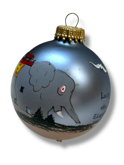 Lucy the Elephant Holiday Painted Glass Ball Ornament 2.6" New Jersey