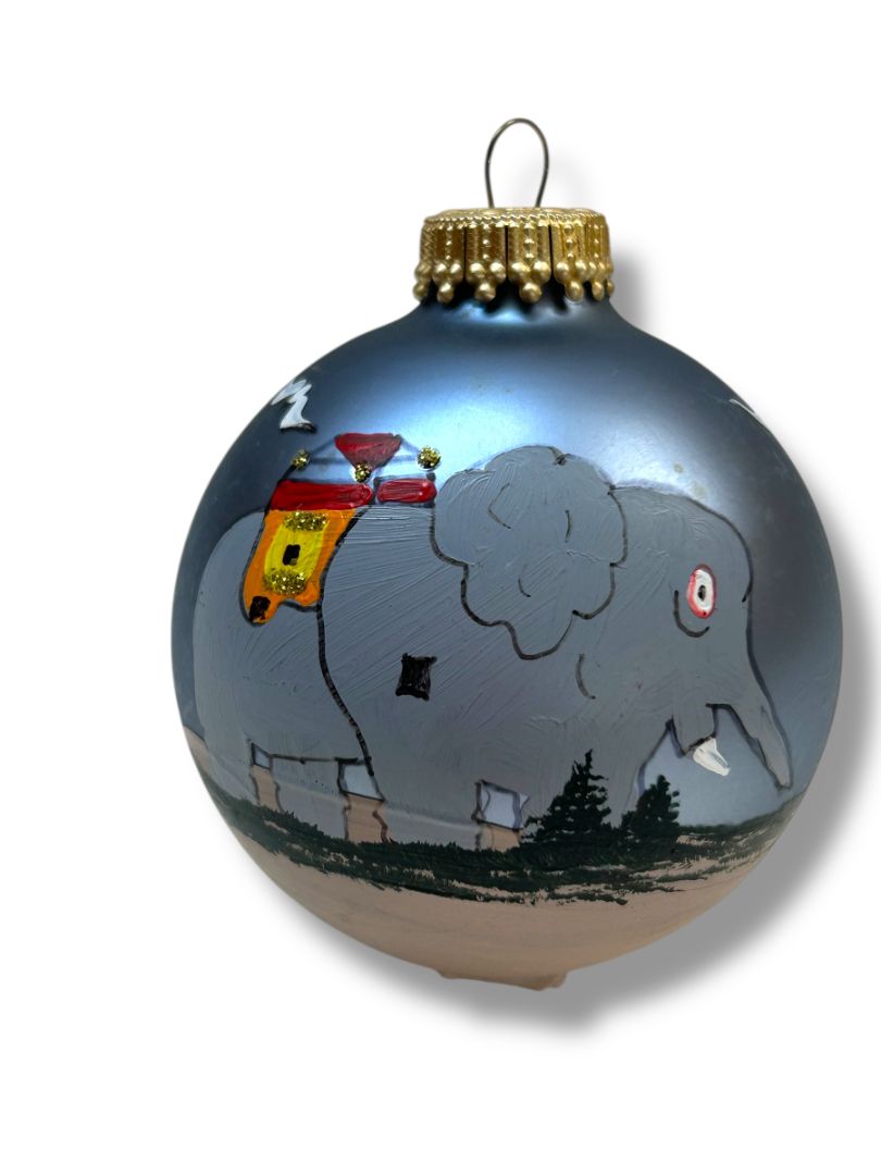 Lucy the Elephant Holiday Painted Glass Ball Ornament 2.6" New Jersey