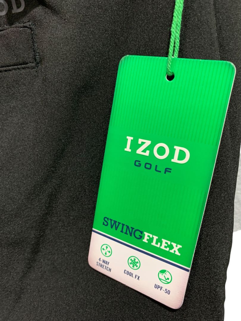 Size 42 Izod Golf SwingFlex Waistband New Mens Shorts Black Straight Fit
