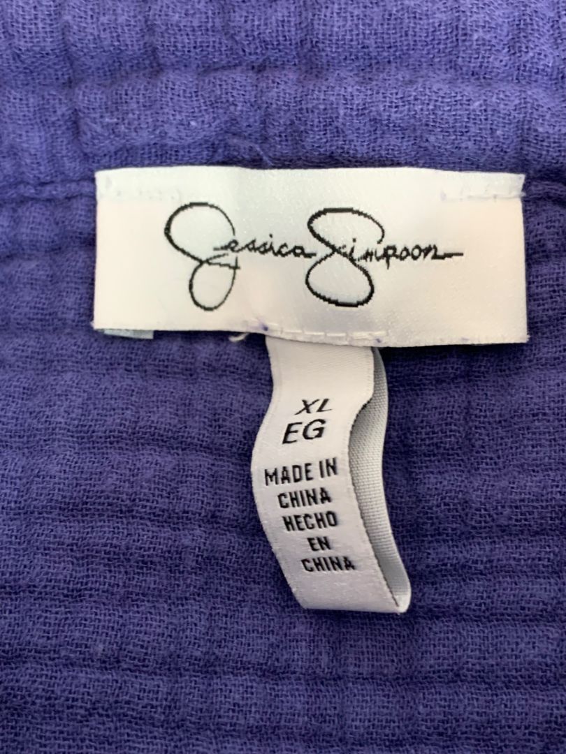 Size XL Jessica Simpson Womens Button Up Purple Textured Shirt