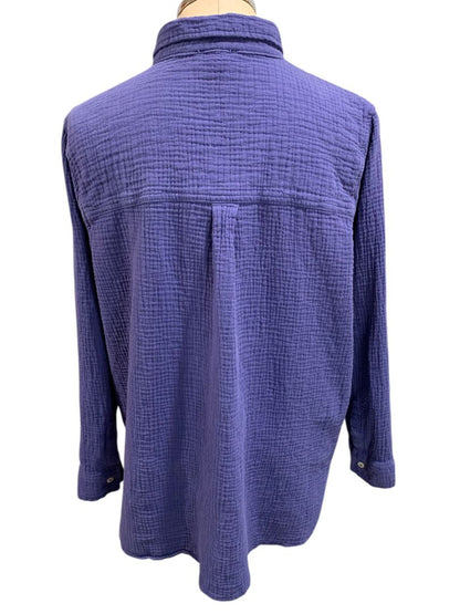 Size XL Jessica Simpson Womens Button Up Purple Textured Shirt