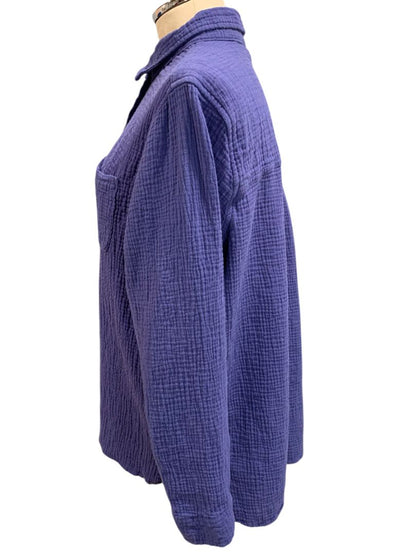 Size XL Jessica Simpson Womens Button Up Purple Textured Shirt