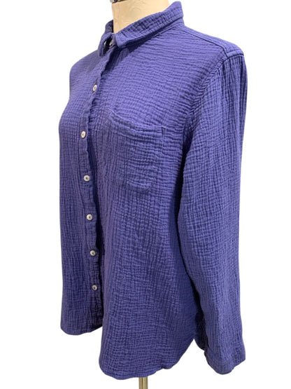 Size XL Jessica Simpson Womens Button Up Purple Textured Shirt