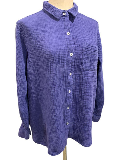 Size XL Jessica Simpson Womens Button Up Purple Textured Shirt