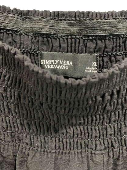 Size XL Simply Vera Wang Black Pull on Womens Pants Pockets Loose Fit