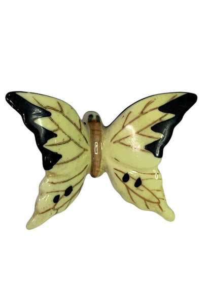 Vintage Japan Porcelain Butterfly Pinback 1.75" Handpainted
