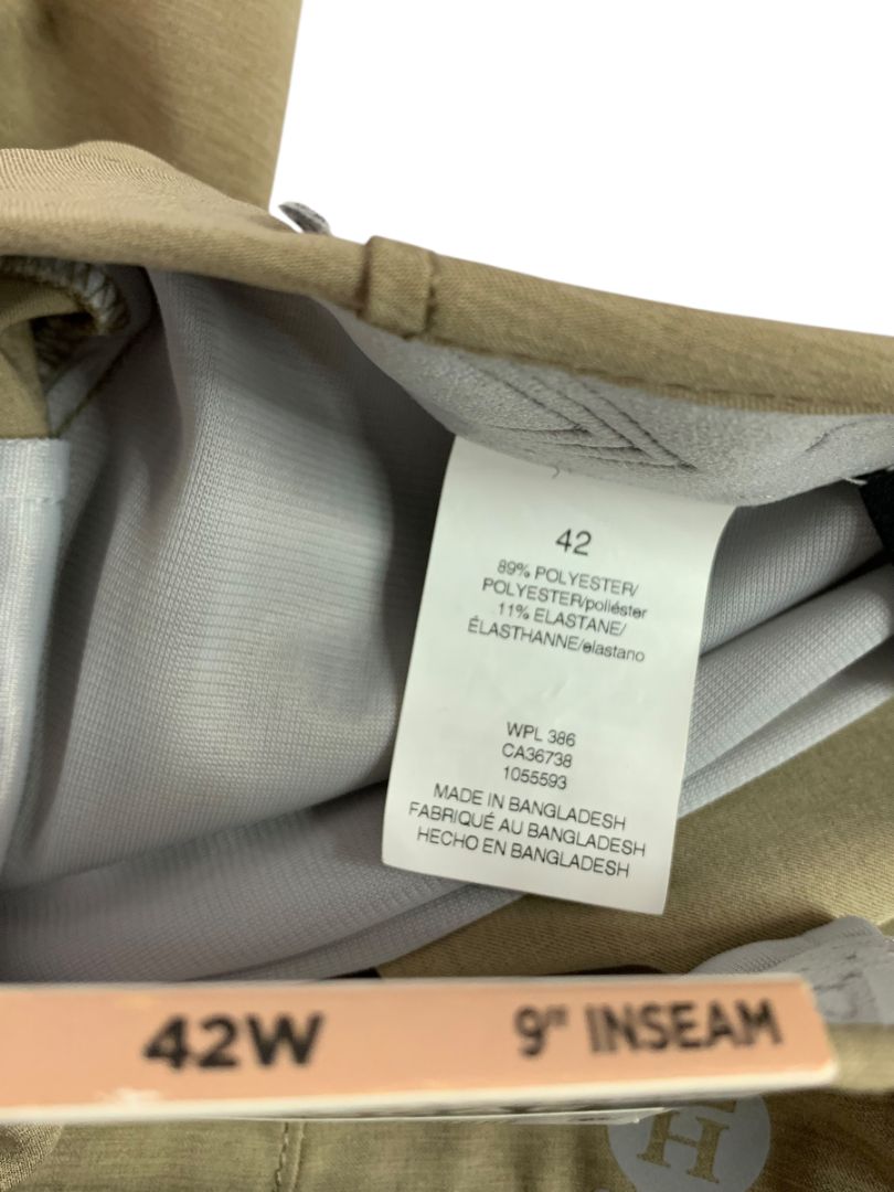 Size 42W Haggar Sport Mens Brown New Performance Shorts 9" Inseam