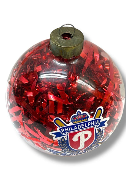 Vintage Philadelphia Phillies Holiday Acrylic Ball Ornament 3.2"