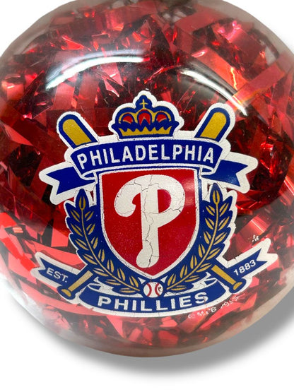 Vintage Philadelphia Phillies Holiday Acrylic Ball Ornament 3.2"