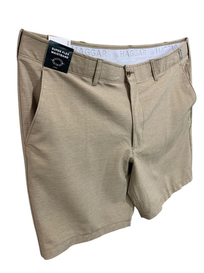 Size 42W Haggar Sport Mens Brown New Performance Shorts 9" Inseam