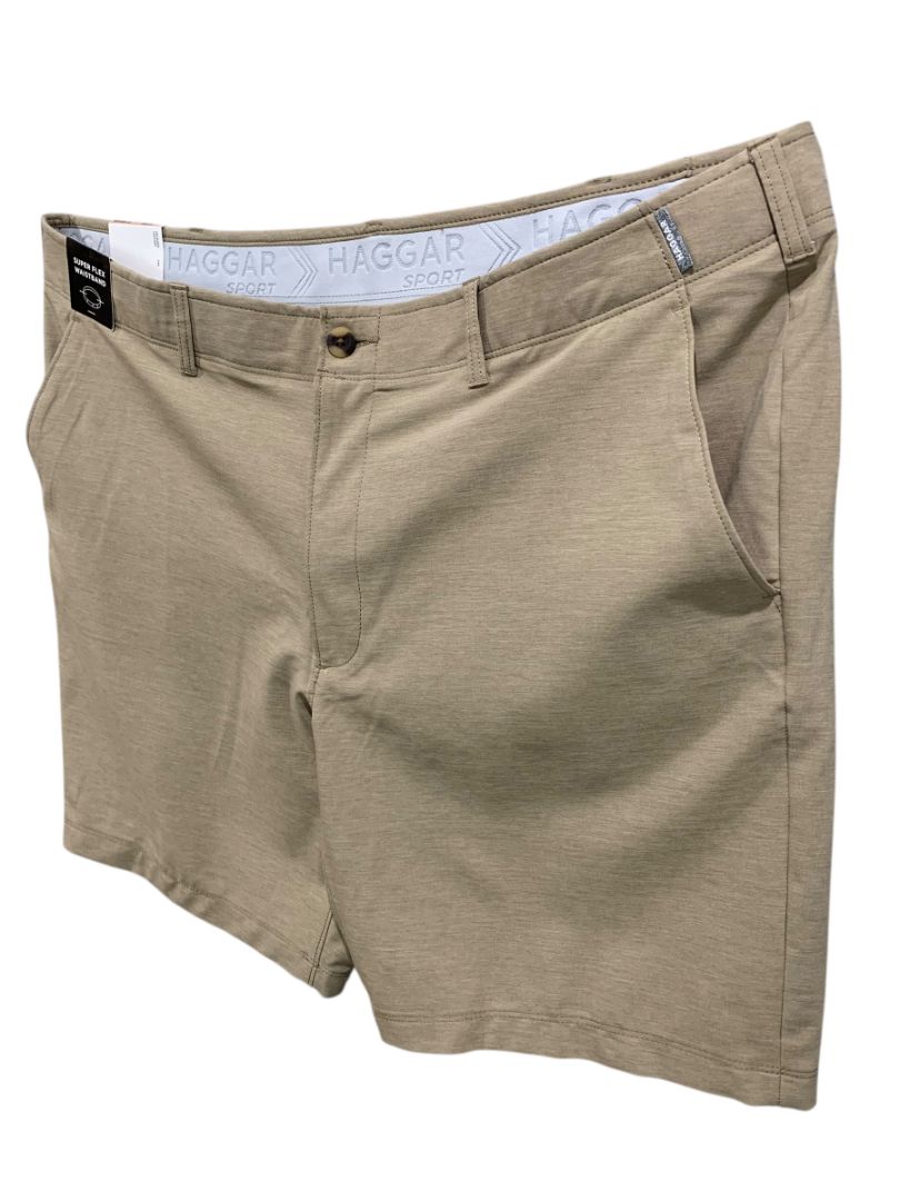 Size 42W Haggar Sport Mens Brown New Performance Shorts 9" Inseam