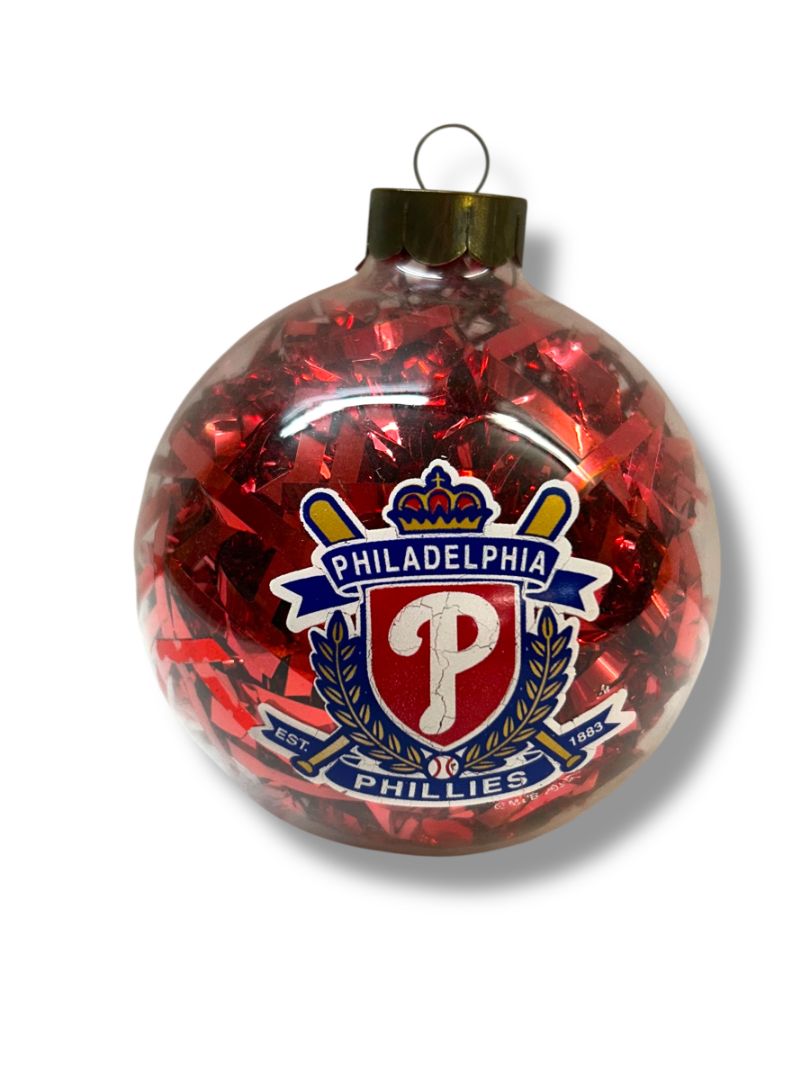 Vintage Philadelphia Phillies Holiday Acrylic Ball Ornament 3.2"