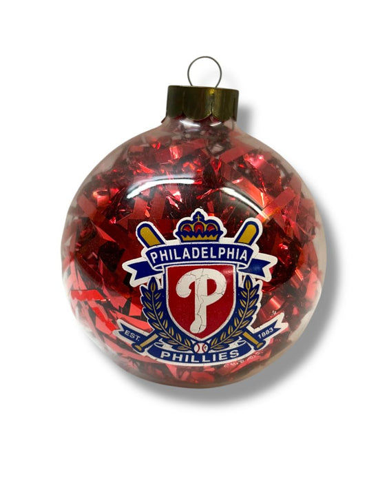 Vintage Philadelphia Phillies Holiday Acrylic Ball Ornament 3.2"