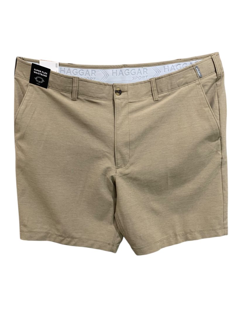 Size 42W Haggar Sport Mens Brown New Performance Shorts 9" Inseam
