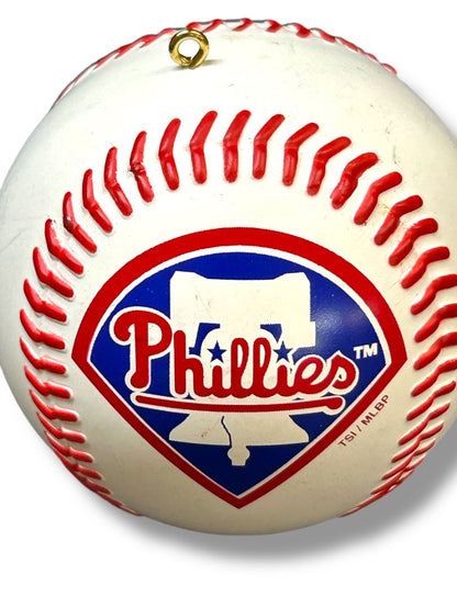Philadelphia Phillies Holiday Baseball Plastic Ornament 2.6"