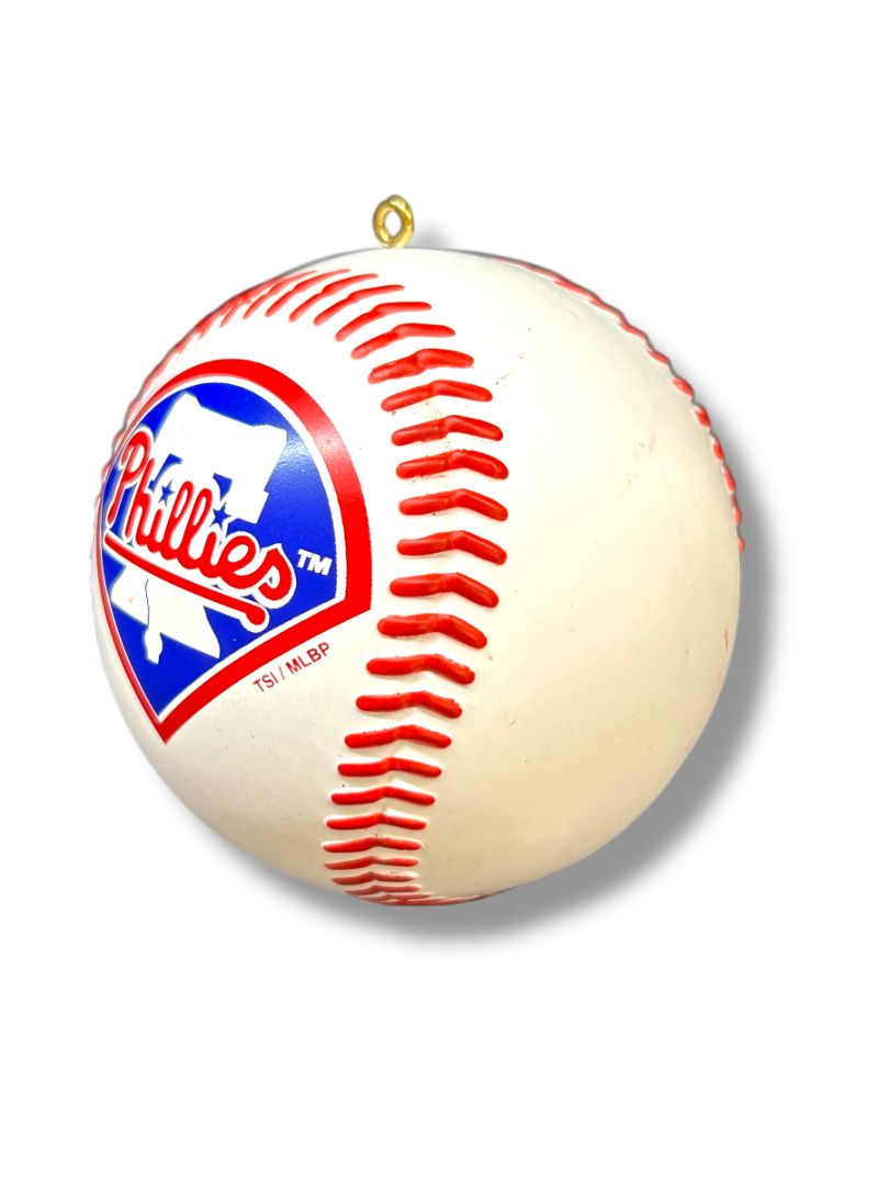 Philadelphia Phillies Holiday Baseball Plastic Ornament 2.6"