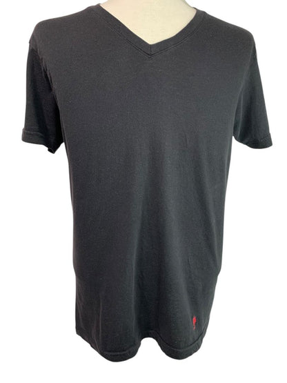 Size Medium US Polo Assn Mens Black V-Neck Tshirt Short Sleeve