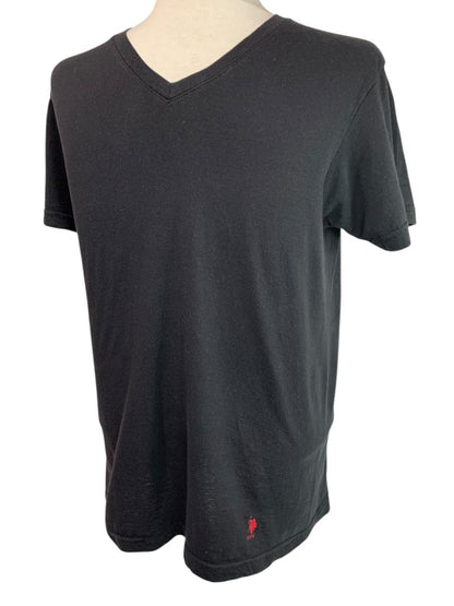Size Medium US Polo Assn Mens Black V-Neck Tshirt Short Sleeve