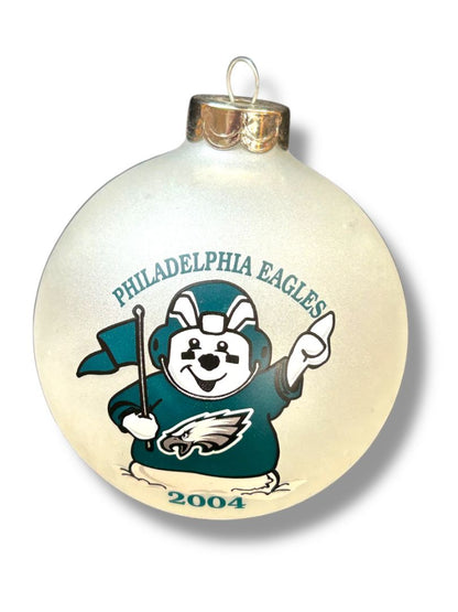 2004 Philadelphia Eagles Frosted Glass Ball Ornament 3.2" Football