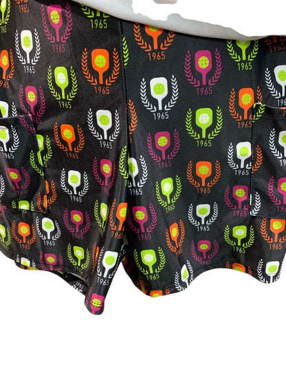 Medium PB1965 Womens Athletic Skort Flamingos Black Pockets