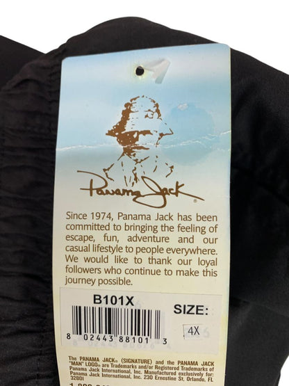 Size 4X Panama Jack Mens Pull on Black Swim Trunks New 18.5"