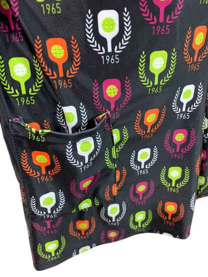 Medium PB1965 Womens Athletic Skort Flamingos Black Pockets